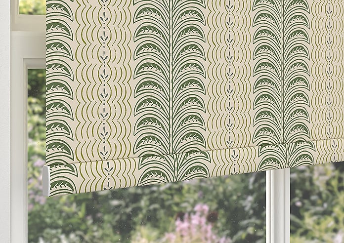 Land & Shore Fintra Stripe (Blackout), Green - Roller Blind - Image 4